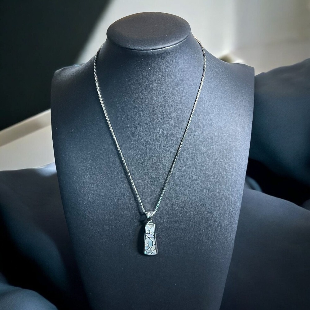Silver Mosaic Pendant Necklace - Women Jewelry Necklaces